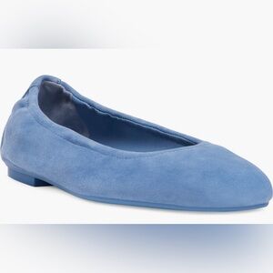 Stuart Weitzman Leather Suede Blue Ballet Flat Size 7. NIB.